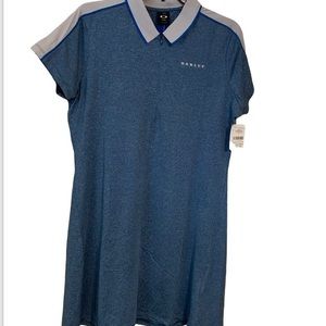 NWT OAKLEY Women's Polo Bella Golf Dress Blue Heather Size Large
